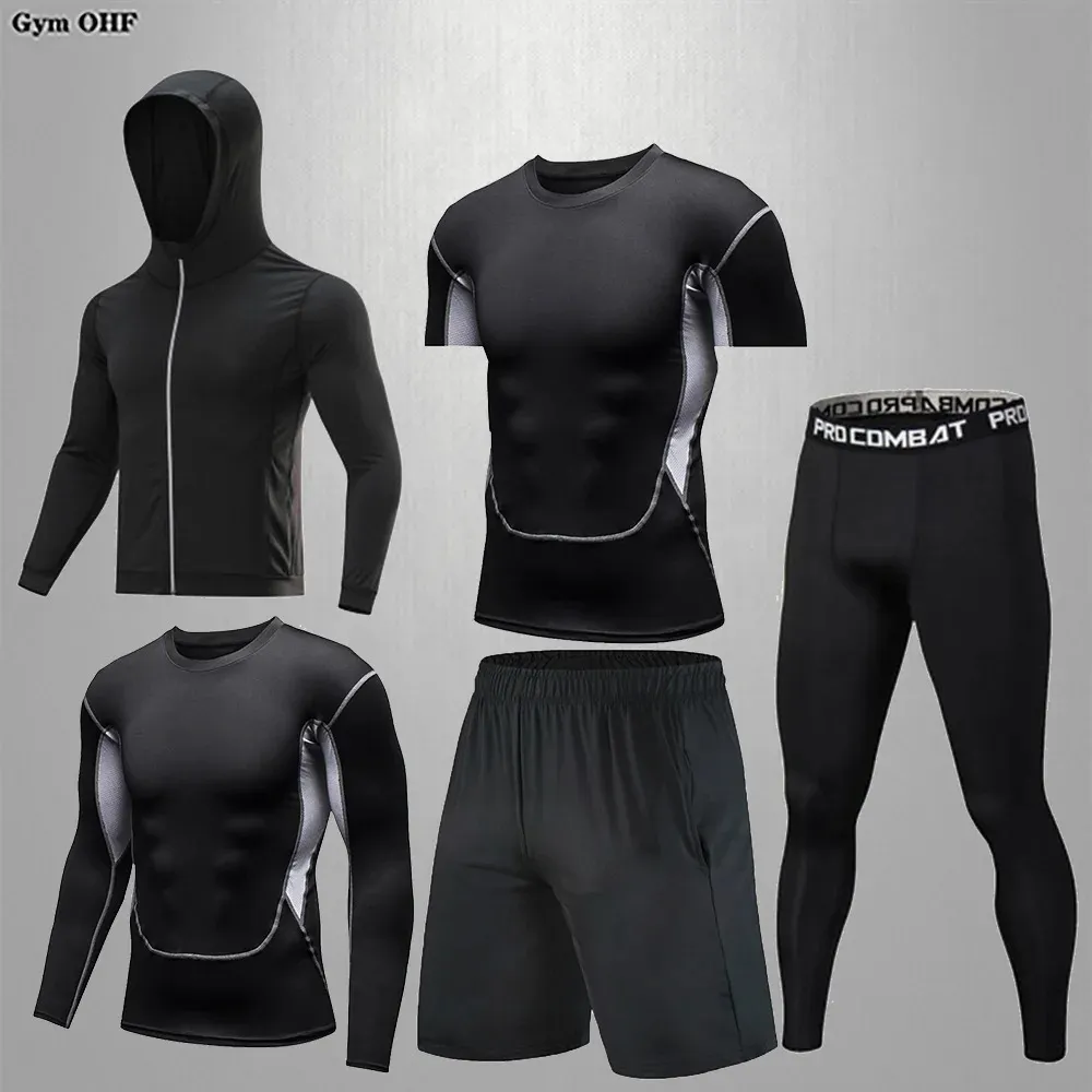 Men s Sports Suit Gym Fitness Compression Sportswear Set Running Jogging Sport Wear Clothes Exercise Rashguard MMA Tracksuit Men 231220