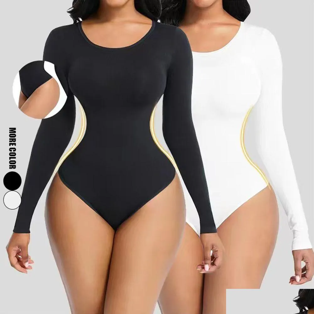 Cintura barriga shaper cintura barriga shaper lmylxl fajas colombianas y pescoço bodysuit manga longa tanga shapewear mulheres controle corpo bodyco dhgms