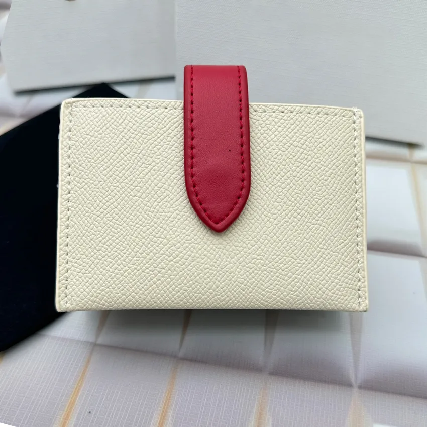 Vit handväska kreditkortshållare mynt plånbok nyckelringflik lyxväskor äkta läder designer väska mini damer plånböcker shopping mode blixtlås med hög kvalitet plånböcker