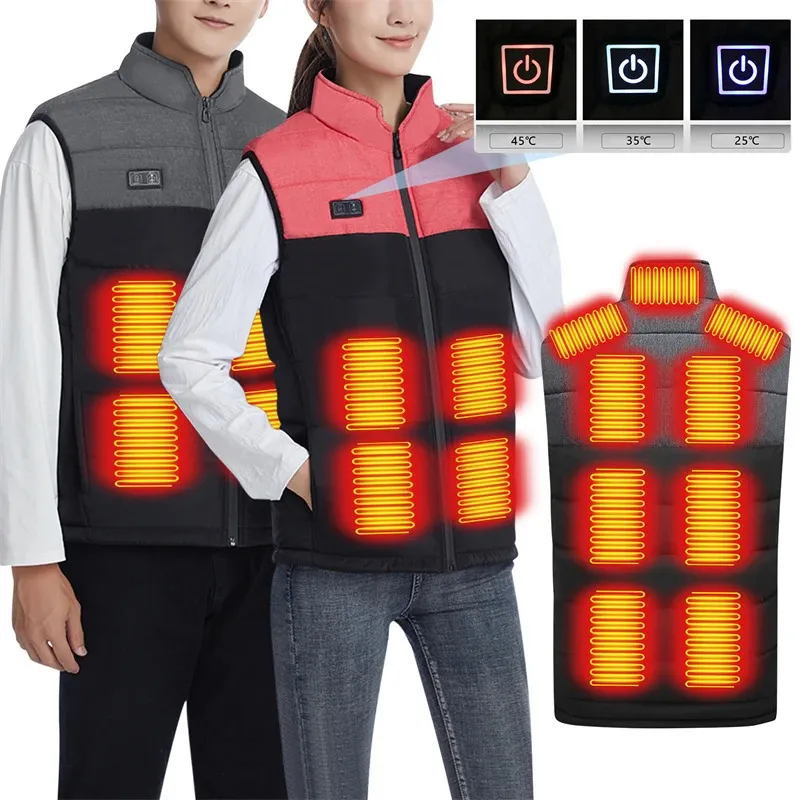 Hommes USB infrarouge 9 15 zones de chauffage veste veste femme hiver électrique échouée