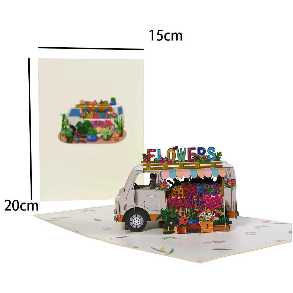 Gift Cards Gift Cards 3D Flower Truck Birthday Card For Wife Mom Daughter Mothers Day Greeting Drop Delivery Toys Gifts Gifts Dhkno