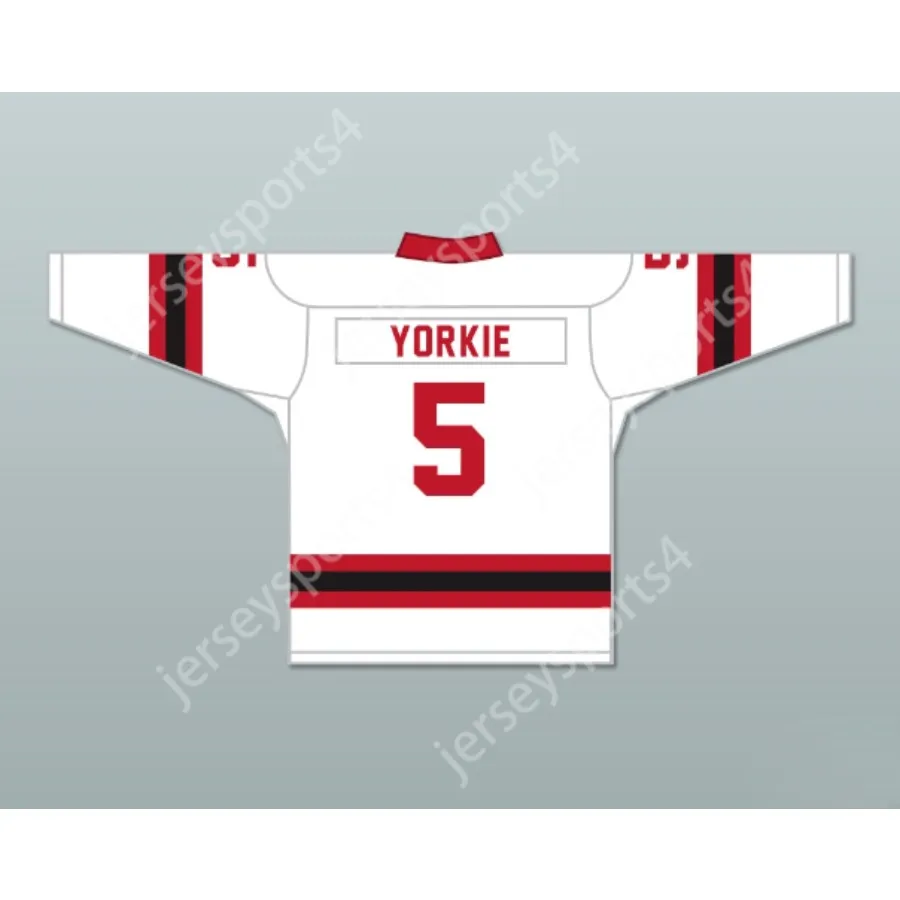 Custom White Yorkie 5 Letterkenny Irish Alternate Hockey Jersey New Top Ed S-M-L-XL-XXL-3XL-4XL-5XL-6XL