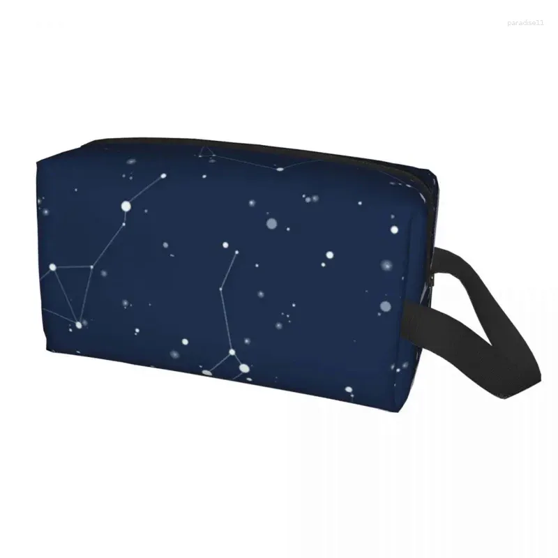 Cosmetic Bags Cute Navy Night Sky Travel Toiletry Bag Women Space Galaxy Makeup Beauty Storage Dopp Kit