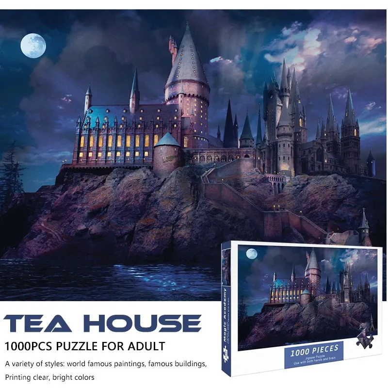 3D Puzzles Adult 1000 Piece Puzzle Magic Academy Christmas Gift Hög svårighet Dekompression Girl Education Toys Födelsedag Present 231219