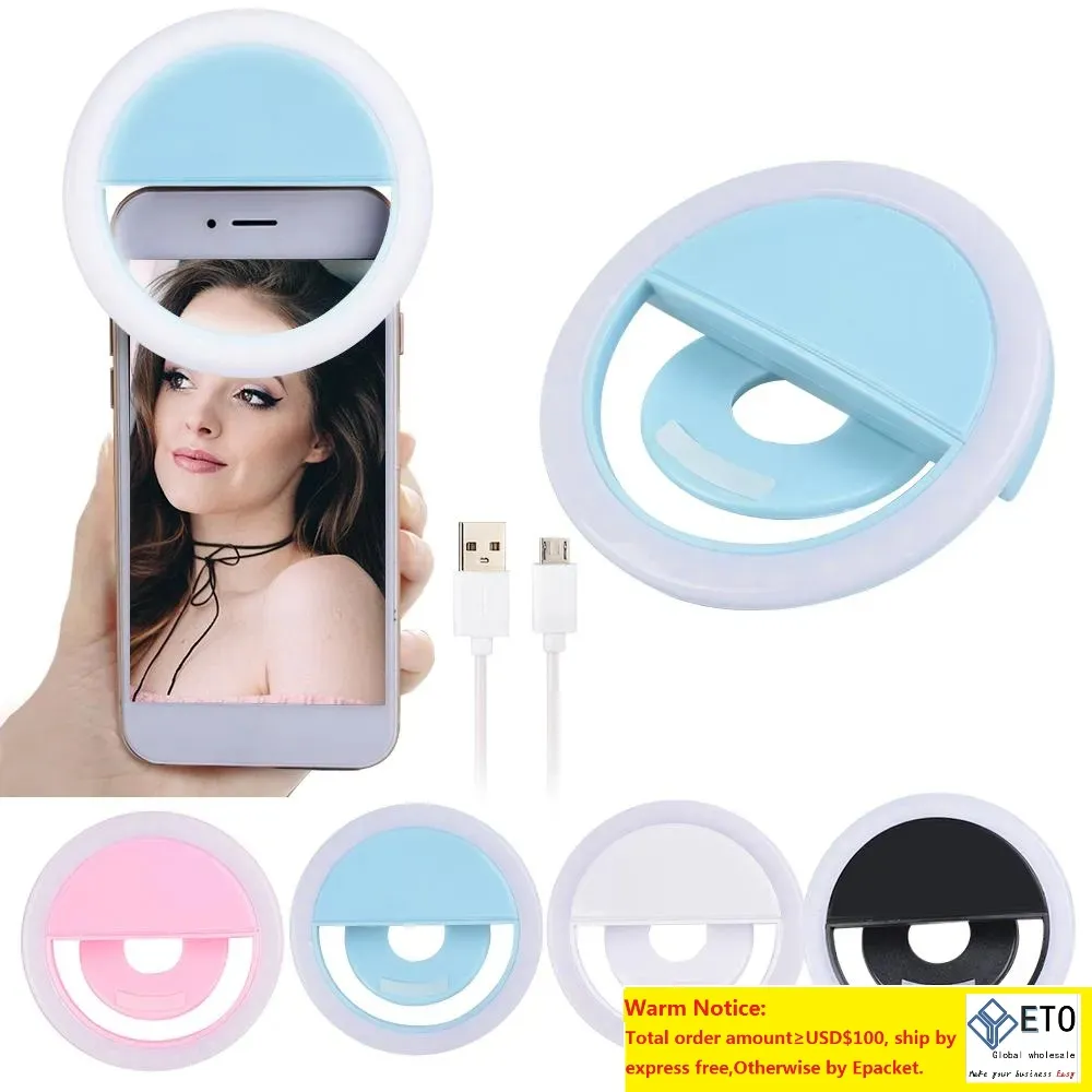 Flash LED beleza preenchimento selfie lâmpada ao ar livre selfie anel luz recarregável para todos os telefones celulares ZZ