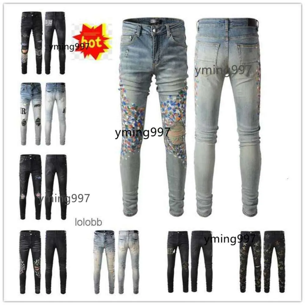 am Pantalons de luxe amirl amirlies 2024 amis imiri amiiri Hommes Nouveau Designer Denim Jeans Trous Arrivées Jean COOLGUY Biker Pantalon Homme amari Vêtements X6XJ