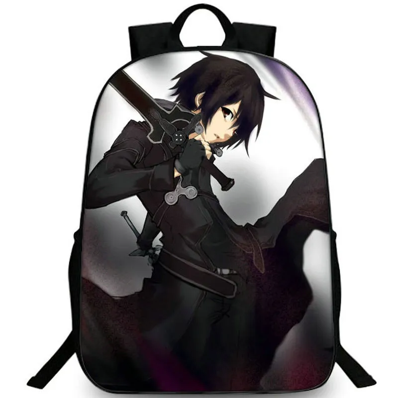 السيف Art Online Backpack Kirigaya Kazuto Daypack Kirito School Bag Cartoon Packsack