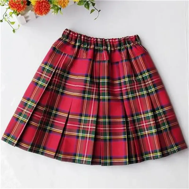 Skirts Children Clothes Kids Spring Summer Fashion Plaid Skirt Teenage Girls Pleated Skirt Costume 5 6 7 8 9 10 11 12 13 14 15 16y 231219