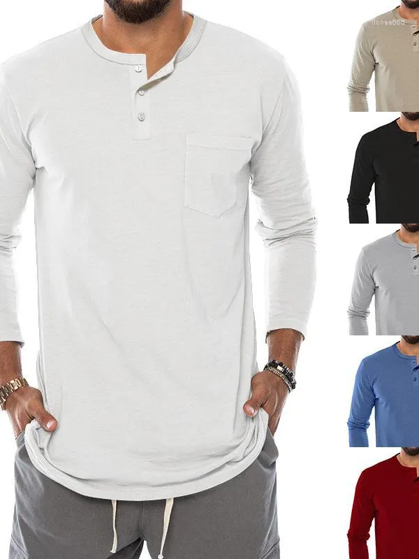 Men's T Shirts Trendy Men Plus Size Long Sleeve Top Casual Round Neck T-shirt