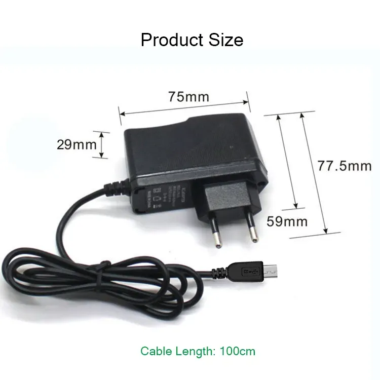 5V 2A Micro USB  Adapter Cable Power Supply for Samsung Galaxy LG HTC SONY Android Tablet PC With OPP Bag