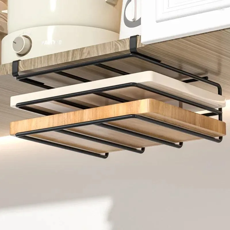 Kitchen Storage Metal Cutting Board Holder Hanging Rack Under Cabinet Shelf Organizer Door For