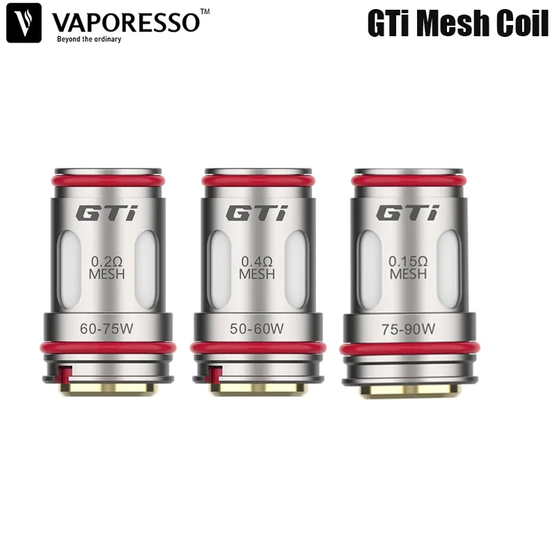 Vaporesso GTI Mesh Coil 0.2Ohm 0,4Hm 0,15Hm 0,5Hm förångare för Vaporesso Itank 2 Armor Max / S Target 100 80 Gen 200 Series 80S Kit E-Cigarette 5st / Pack