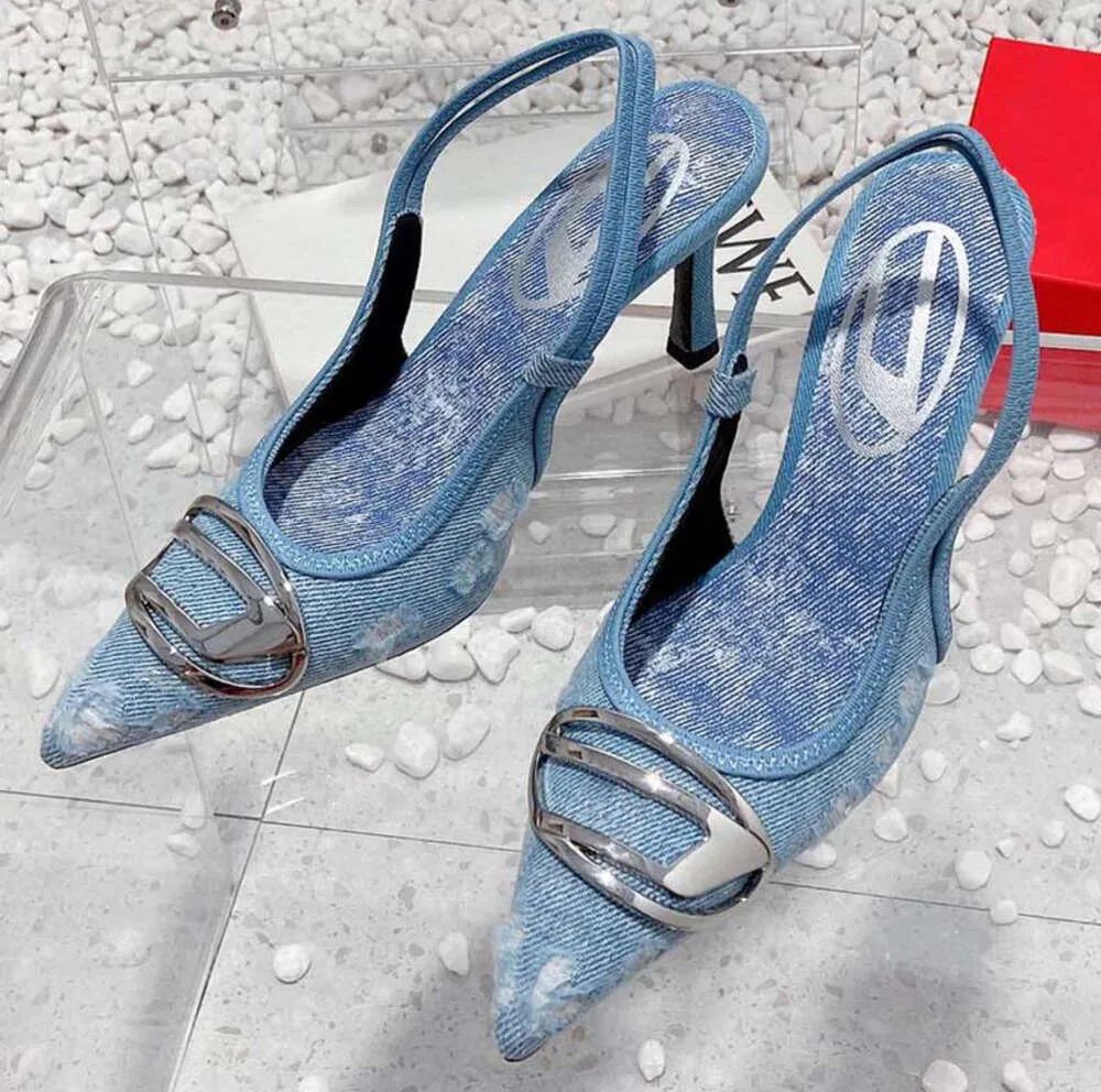 Designer Woman high-heeled sandals Fashion party office Dress Shoes Lace up shallow cut shoes Slingback Sandals Rubber Leather summer Ankle Strap Slippers 7732ess