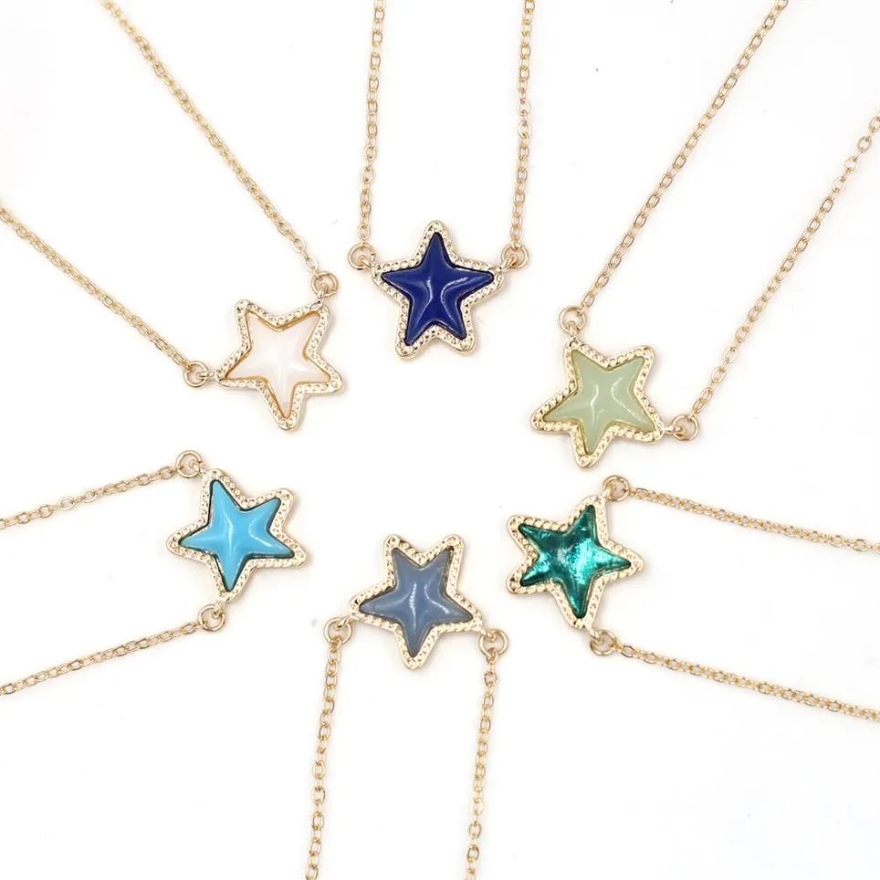 Mode Multi Druzy Looking Star Choker Pendant Jewelry for Women279V