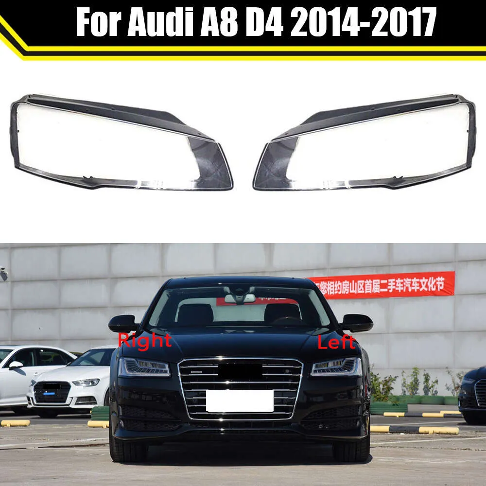 Bilersättning Front Glass Lens Lamp Shade Shell For Audi A8 D4 2014 2015 2016 2017 Transparent Light Case -strålkastare