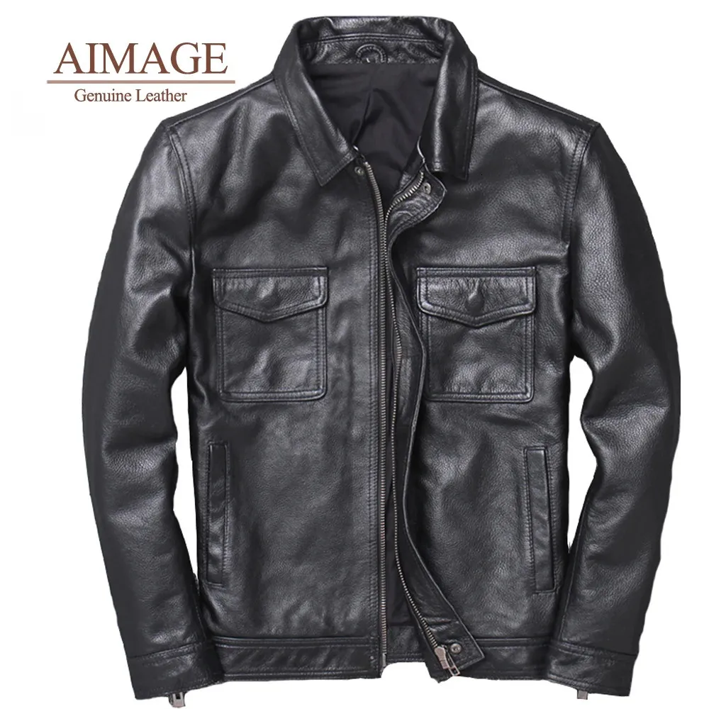 Fourrure pour hommes Fausse fourrure hommes veste en peau de vache vestes en cuir blouson aviateur en cuir veste en cuir véritable hommes en cuir véritable S-7XL style vintage 231220