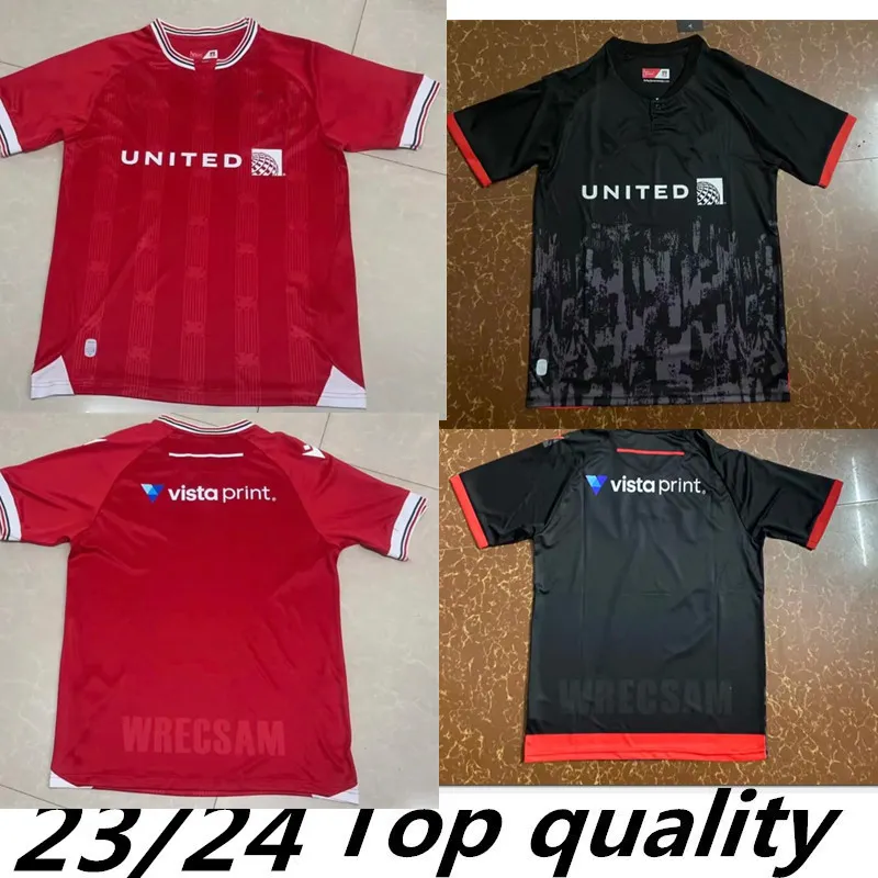 2023 2024 Wrexham 축구 유니폼 키즈 키트 23/24 홈 어웨이 축구 셔츠 Crysau Pel 드로드 팬 Camisetas Futbol Maillot Foot Davies Young Third