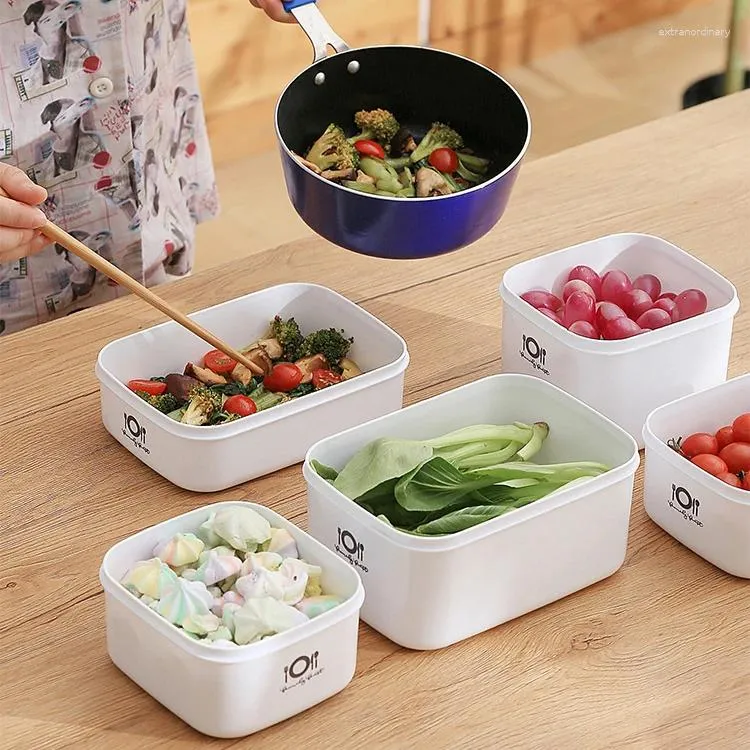Vaisselle 4 pièces conteneur de stockage hermétique avec couvercle anti-fuite serrure à pression boîte à déjeuner en plastique Bento pique-nique en plein air