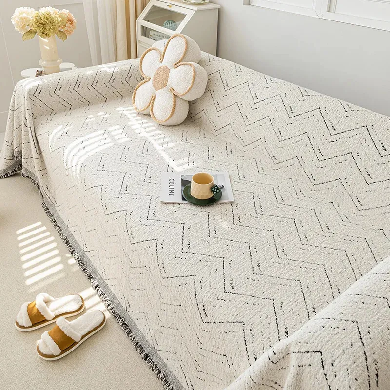 Julsoffa täcker modern enkel soffa handduk soffa för 3 kuddar antikatt skrapa soffa filt vikta linje soffa täckning 231220