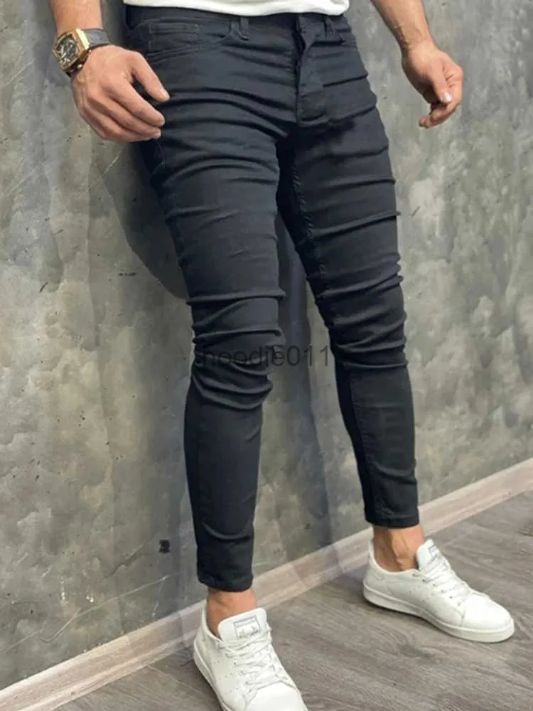 Men's Jeans Haute qualité hommes Stretch jean printemps été petit ami grande taille haute Streetwear maigre décontracté Mans Denim pantalon crayon pantalon L231220