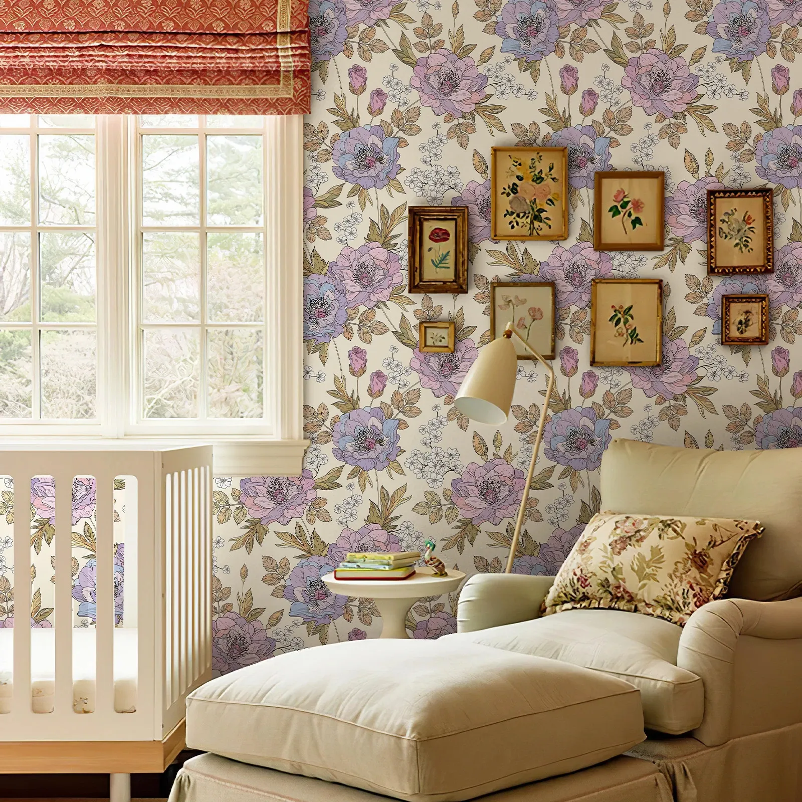 Purple Floral Wall Decals: Elegant Peel And Stick Wallpaper For ...