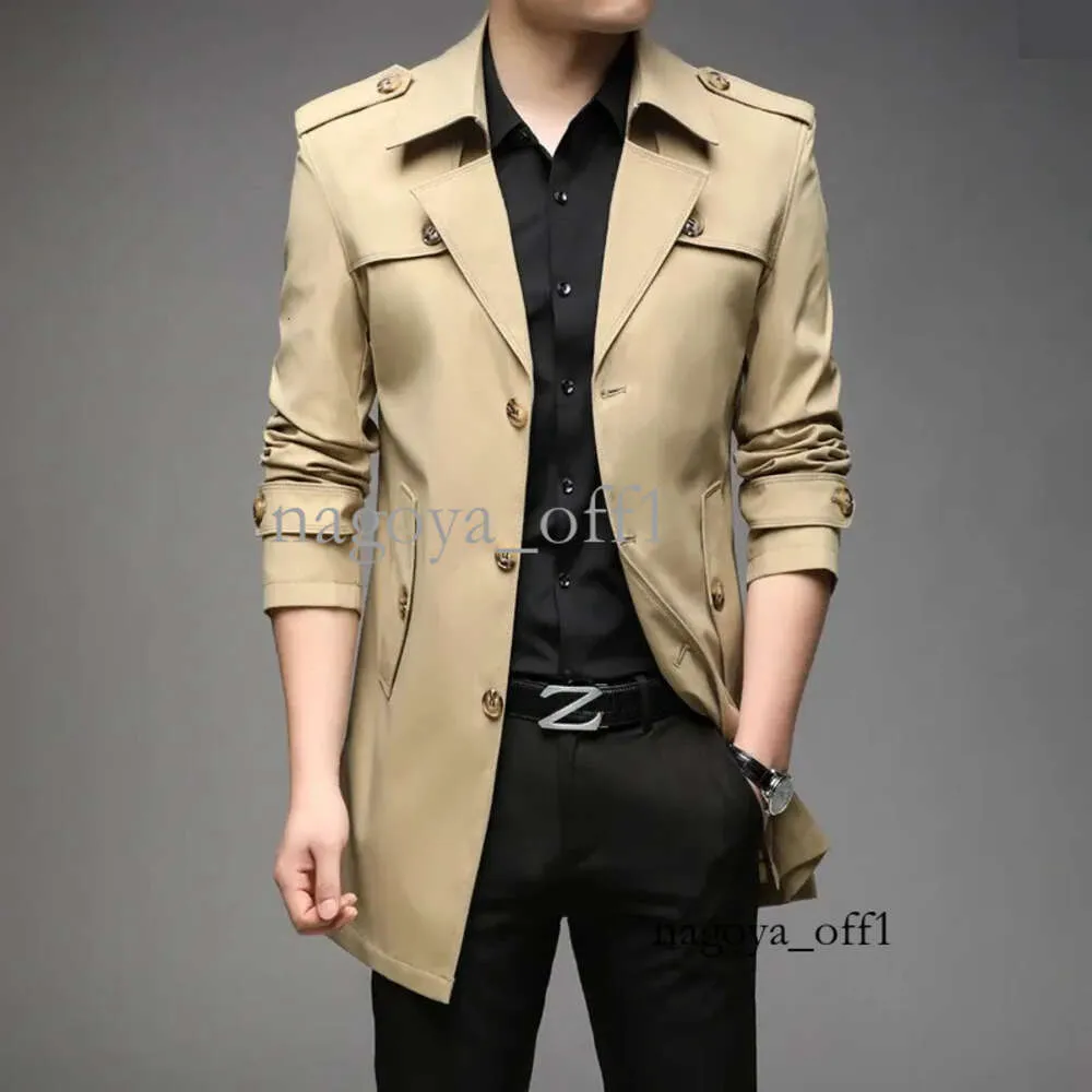 Men's Trench Coats Spring Men Fashion England Style Long Mens Casual Outerwear Jackets Windbreaker Brand Clothing 2023 756