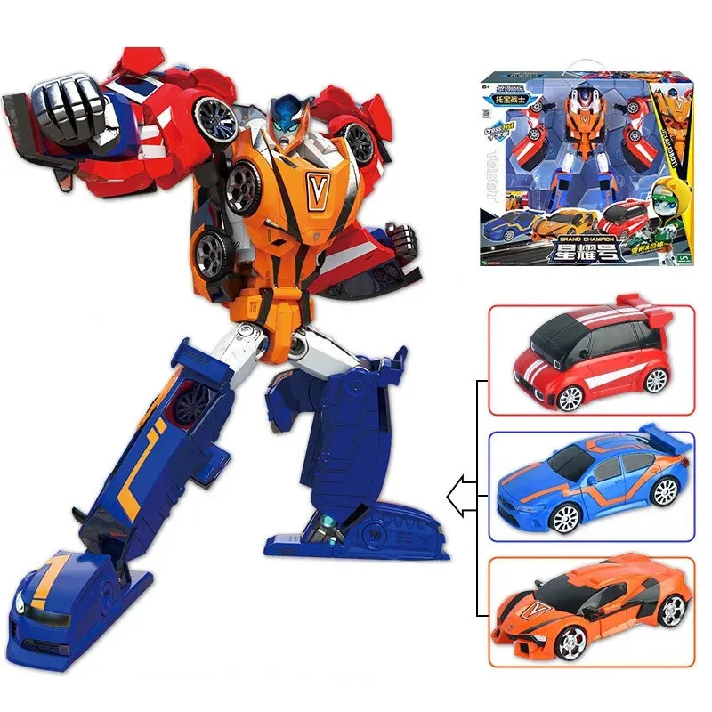 Transformação brinquedos robôs 3 em 1 transformação robô para carro brinquedo coreia dos desenhos animados irmãos anime deformação carro brinquedos para crianças presente 231219