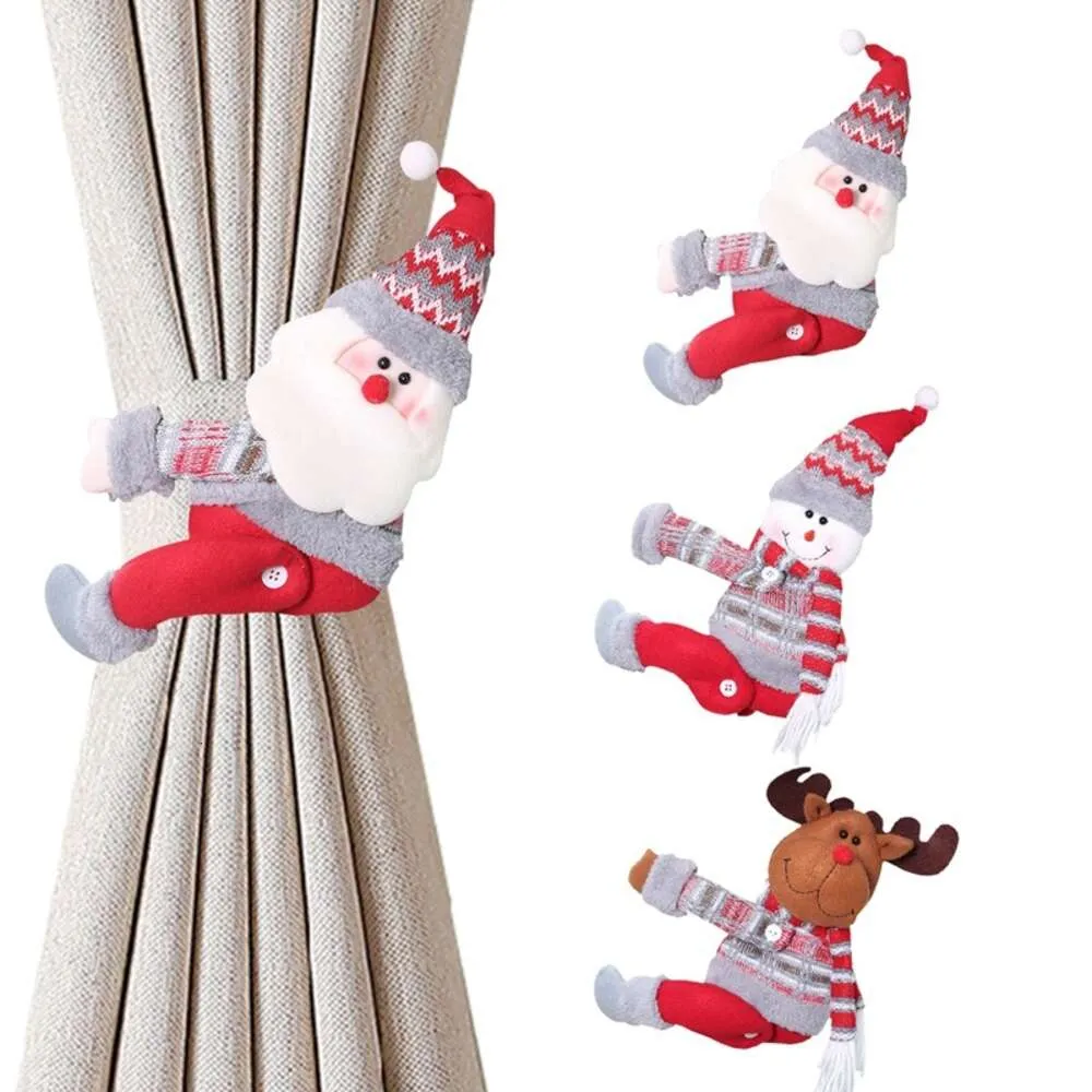 ترقية Santa Claus Elk Christmas Curtain Decord Decorting Christmas Decoration for Home Christmas Olments Gift Navidad 2021 Happy New Year 2022