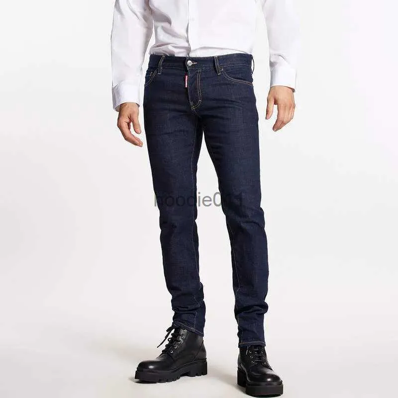Мужские джинсы 2023 весна/лето Новые джинсы D2 Модные мужские джинсы с дырками и 3D-принтом граффити Slim Fit на эластичных ножках L231220