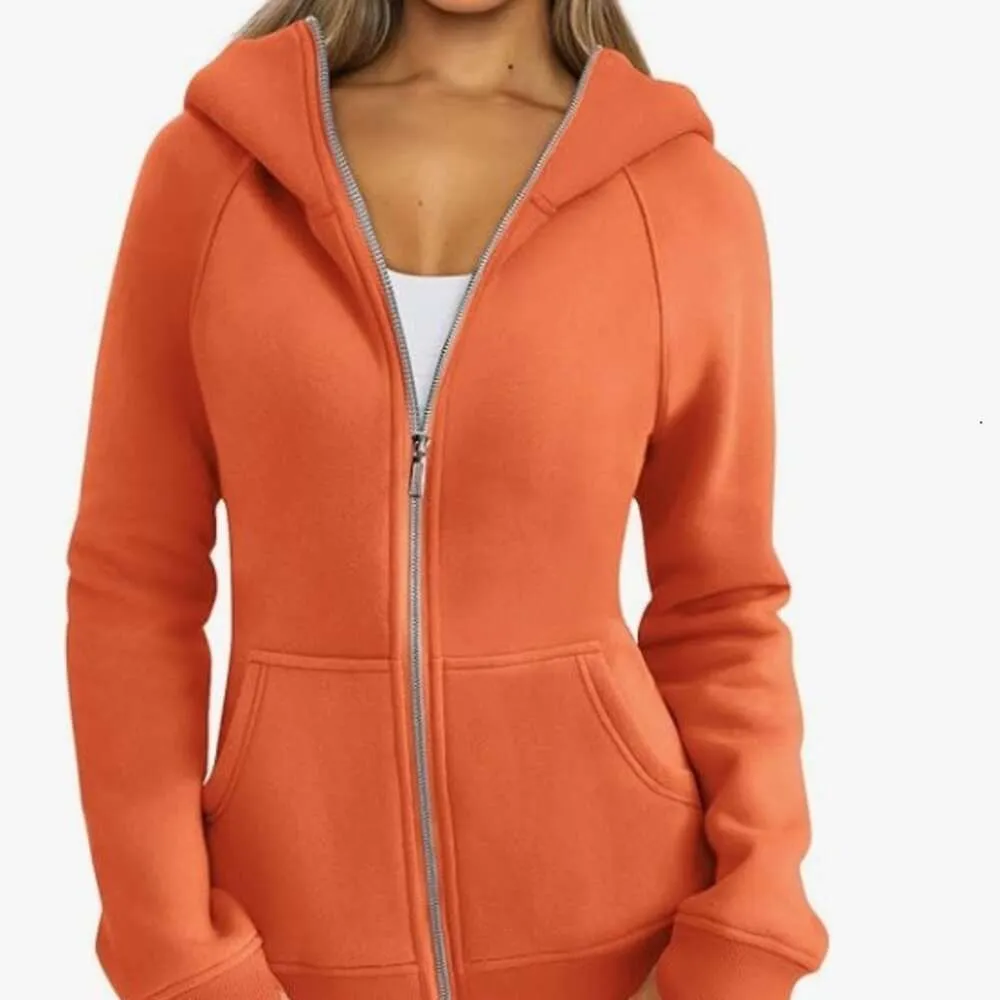 2023 Hoodie Outdoor Coldproof Thickened Cross-border Fashion Queen Women's Zippered Hoodie Wool Jacket Sportswear