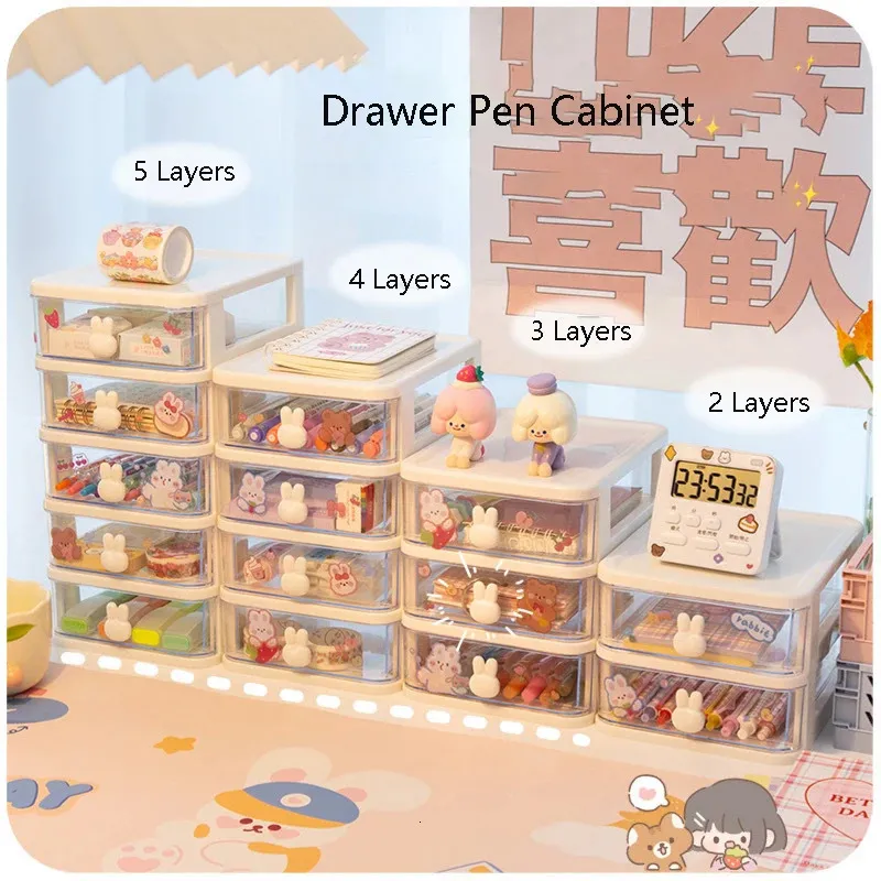 Kawaii Schreibwaren Schublade Aufbewahrungsboxen Desktop Student Ins Stifthalter Büro Organizer Kleine Schutt Rack Niedlich 231220