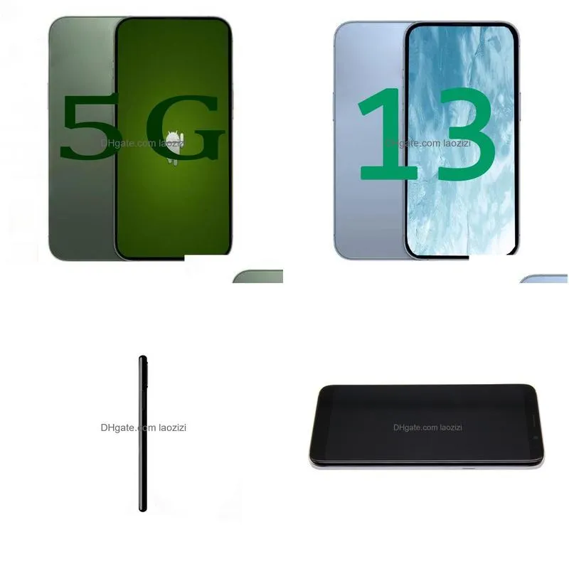 Cell Phones 6.7Inch 13 Max Show 5G 1Gb 2Gb Ram 4 16Gb Rom 512Gb 1Tb Real 3G Face Id All Sn Hdadd Android Os Smartphone Drop Delivery Dhrvh