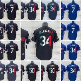 CUSTOM 7 Julio Urias 2023 New Baseball Jersey 50 Mookie Betts 34 Fernando Valenzuela Dodgers City World Cup Blue Black Blank Stitched Jersey