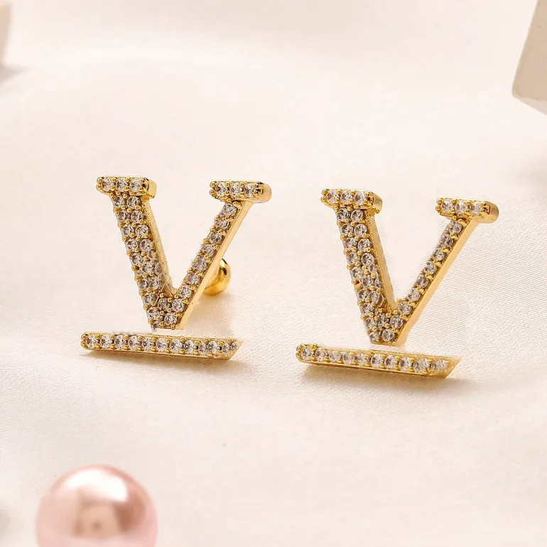 Örhängen 18k guldpläterad designer örhängen stud kristall strass lyxig örhänge stil smycken retro stil örhängen par familj gåvor smycken