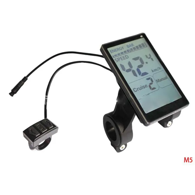 LCD Liquid Crystal Meter Electric Scooter Smart Meter Waterproof With Cable 5 Holes 5 Wires-M5