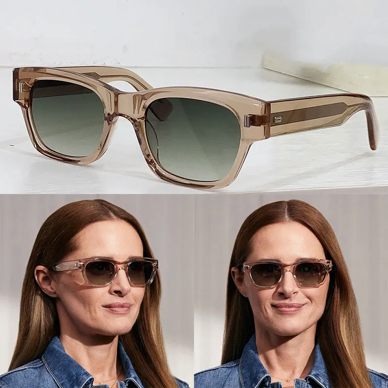 Sommer Damen Neue ZOGAN Sonnenbrille Modemarke Herren Damen Acetatfaser Gelber Rahmen Moderner Modestil Sonnenbrille mit Box
