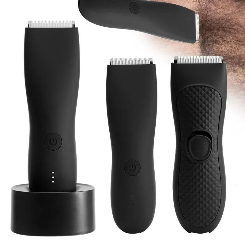 Body Trimmer for Men Electric Groin Hair Ceramic Blade Fully Waterproof Male Pubic Razor Wet and Dry 231220