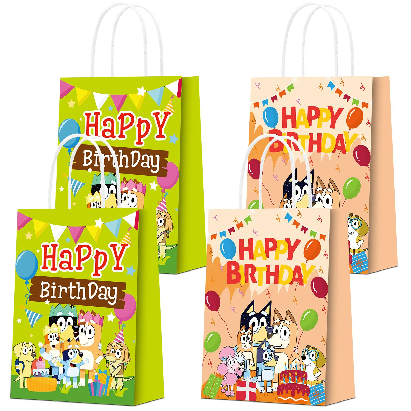 2024 borse regalo per il compleanno del cane |Sacchetti di avvolgimento del  fondo quadrato di carta kraft bianco