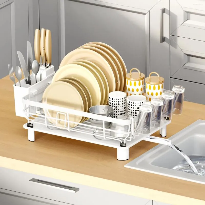 Kitchen Storage Dish Rack Countertop Multificational Shelf Cabinet Chopsticks Draining Holder Household Accessories