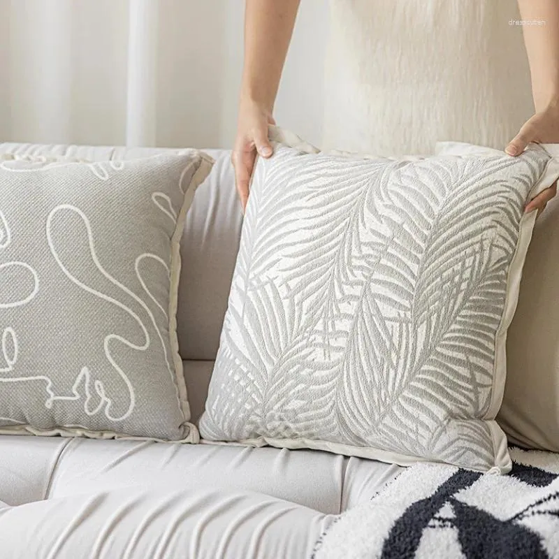 Almohada de lujo almohadas francesas Ins Case Chenille cubierta decorativa para sofá 45x45 decoraciones modernas para el hogar