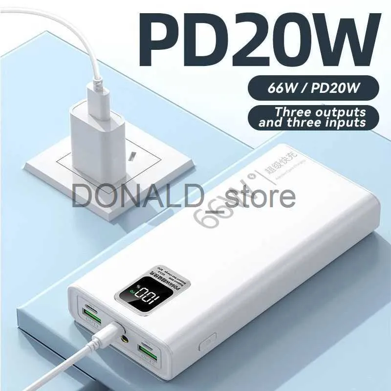 Cell Phone Power Banks New 2023 PowerBank 30000mAh with USB Output 66W Fast Charging Powerbank External Battery Pack for iPhone Huawei Xiaomi Samsung J231220