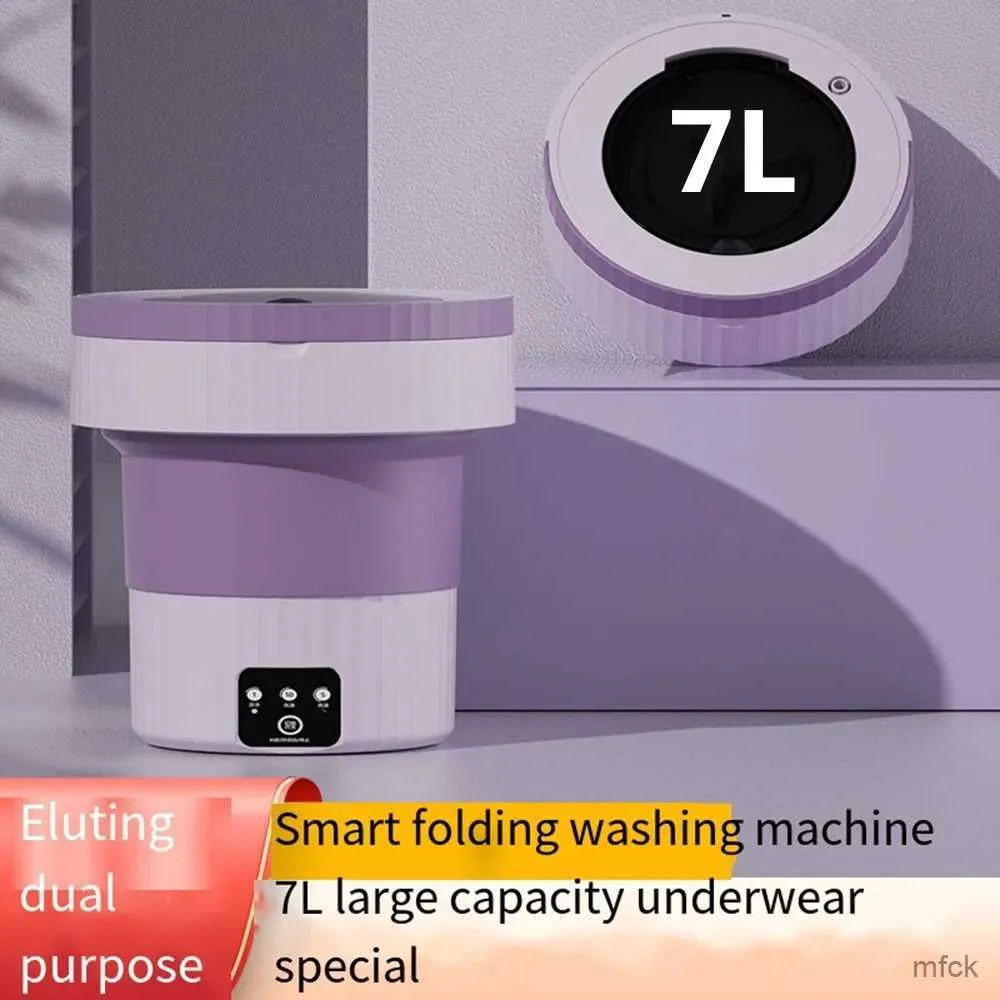 Mini-wasmachines 6L 7L Opvouwbare mini-wasmachine Draagbaar met centrifuge-emmer voor kleding Reizen Thuis Ondergoed Sokkenwasmachine 110V 240V UK AU