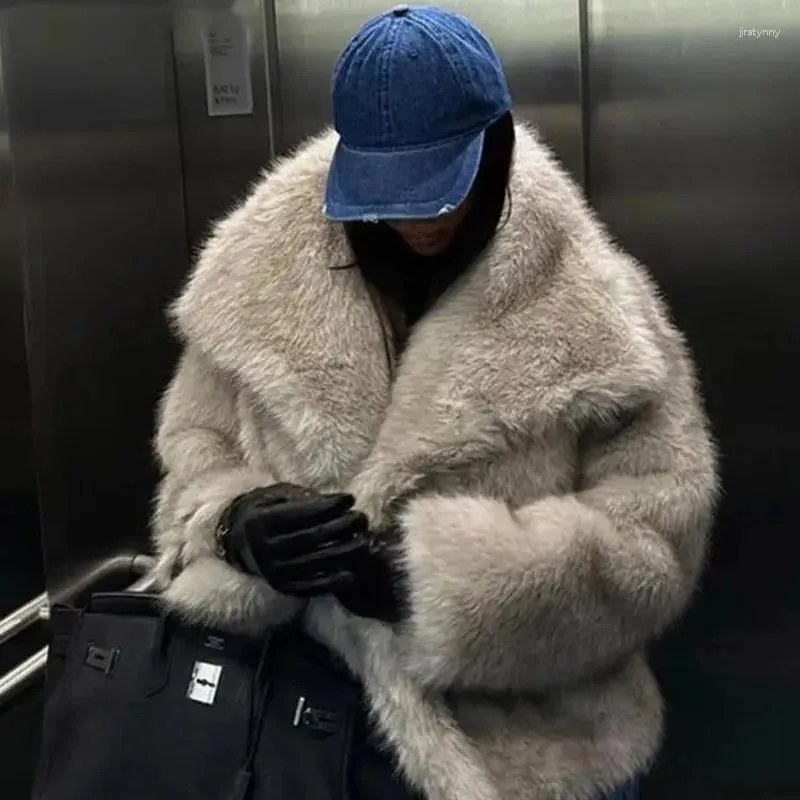Pele feminina muxi casaco falso de alta qualidade e jaqueta rua solta manga comprida topo com capuz natural inverno quente