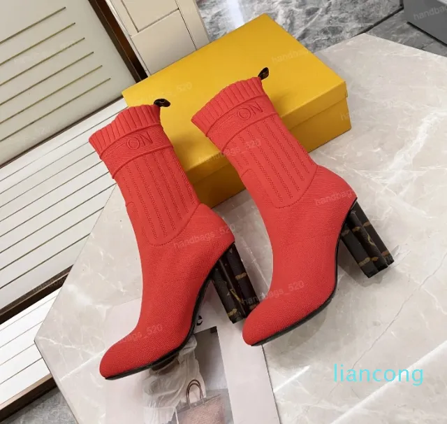 2023 botas confortáveis deslizamento-on botas sexy sapatos para mulheres botas curtas de tricô