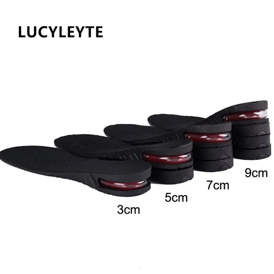 Accessoires de pièces de chaussures 3-9 cm hauteur augmenter semelle intérieure coussin hauteur ascenseur réglable coupe chaussure talon insérer plus grand femmes hommes unisexe qualité coussinets de pied 231219