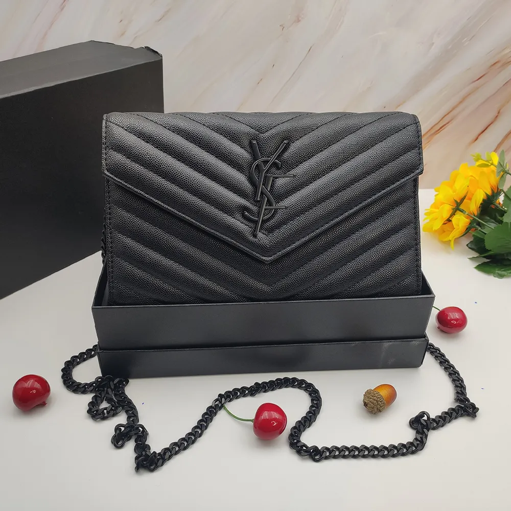 Designer Caviar Crossbody Bag With Flap Lsv Purse And Chain Strap High