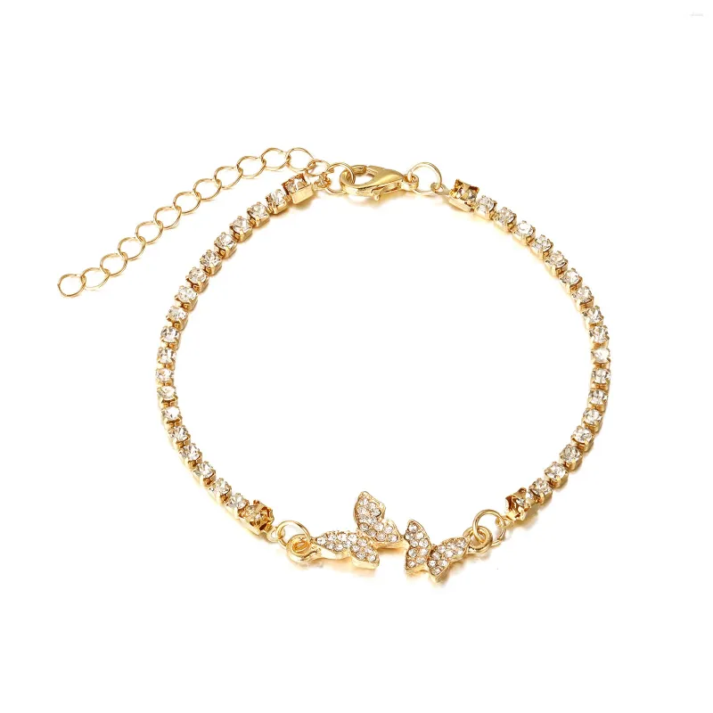 Charm Bracelets Luxury Butterfly For Women Silver&Gold Plated Bracelet Fashion Zinc Alloy Friendship Lady Gift Jewelry