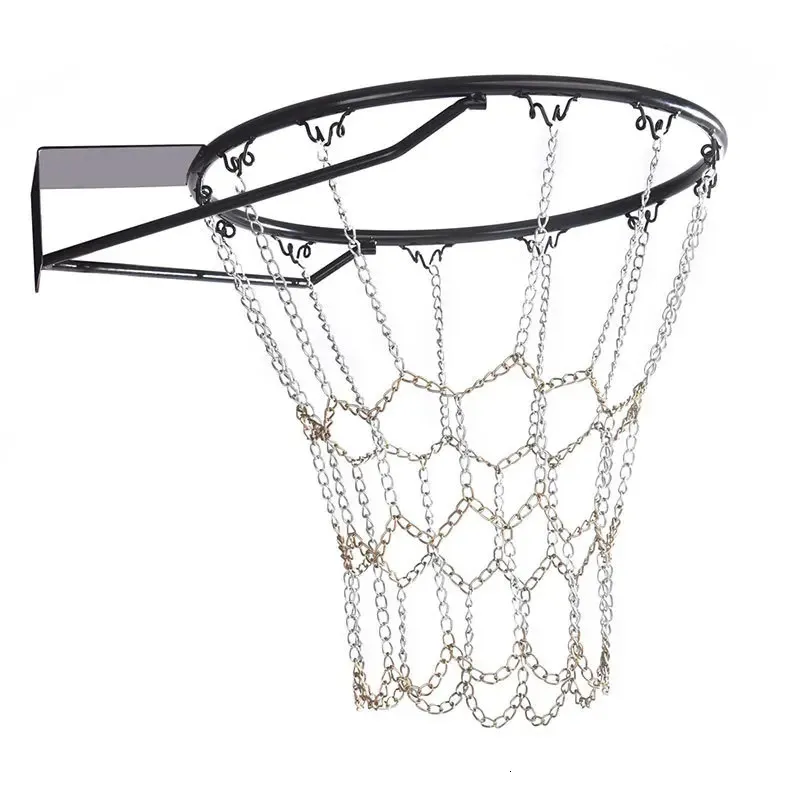 Basketbalnet met stalen ketting Standaard Professioneel basketbal Velgkettingnet Basketbalkettingnet voor basketbal voor alle weersomstandigheden 231220