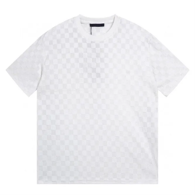 Męska koszulka wiosenna/lato moda moda krótkie koszulka z krótkim rękawem Wysokiej jakości żakardowa damska odzież męska Rozmiar M-xxxl kolor czarno-biały b6d55