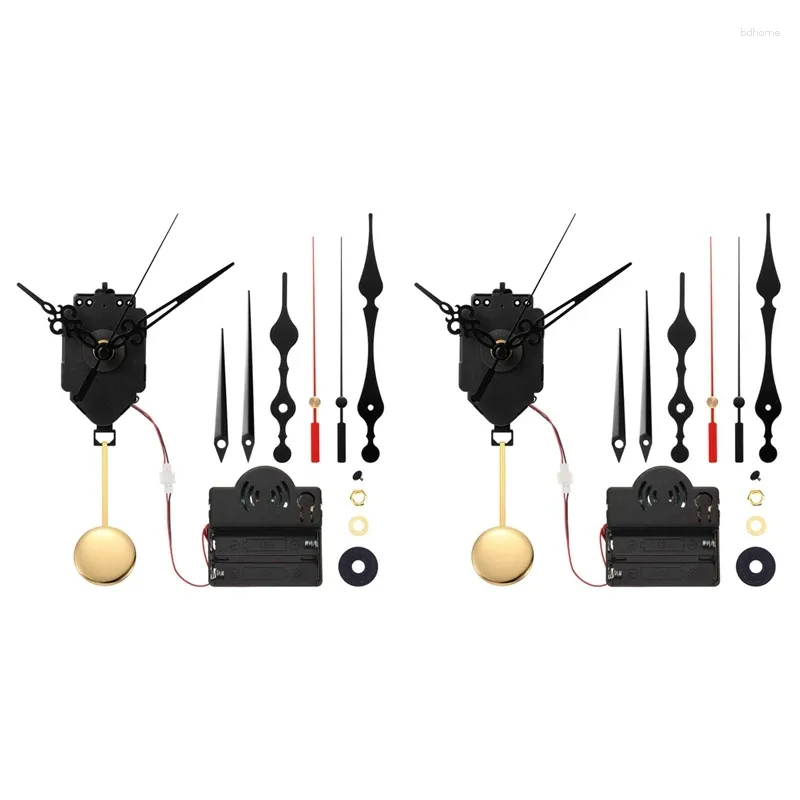 Accessoires d'horloges, 2 pièces, pendule à Quartz, déclencheur, mouvement d'horloge, carillon, Kit de mécanisme de mélodie Westminster avec 6 paires de mains